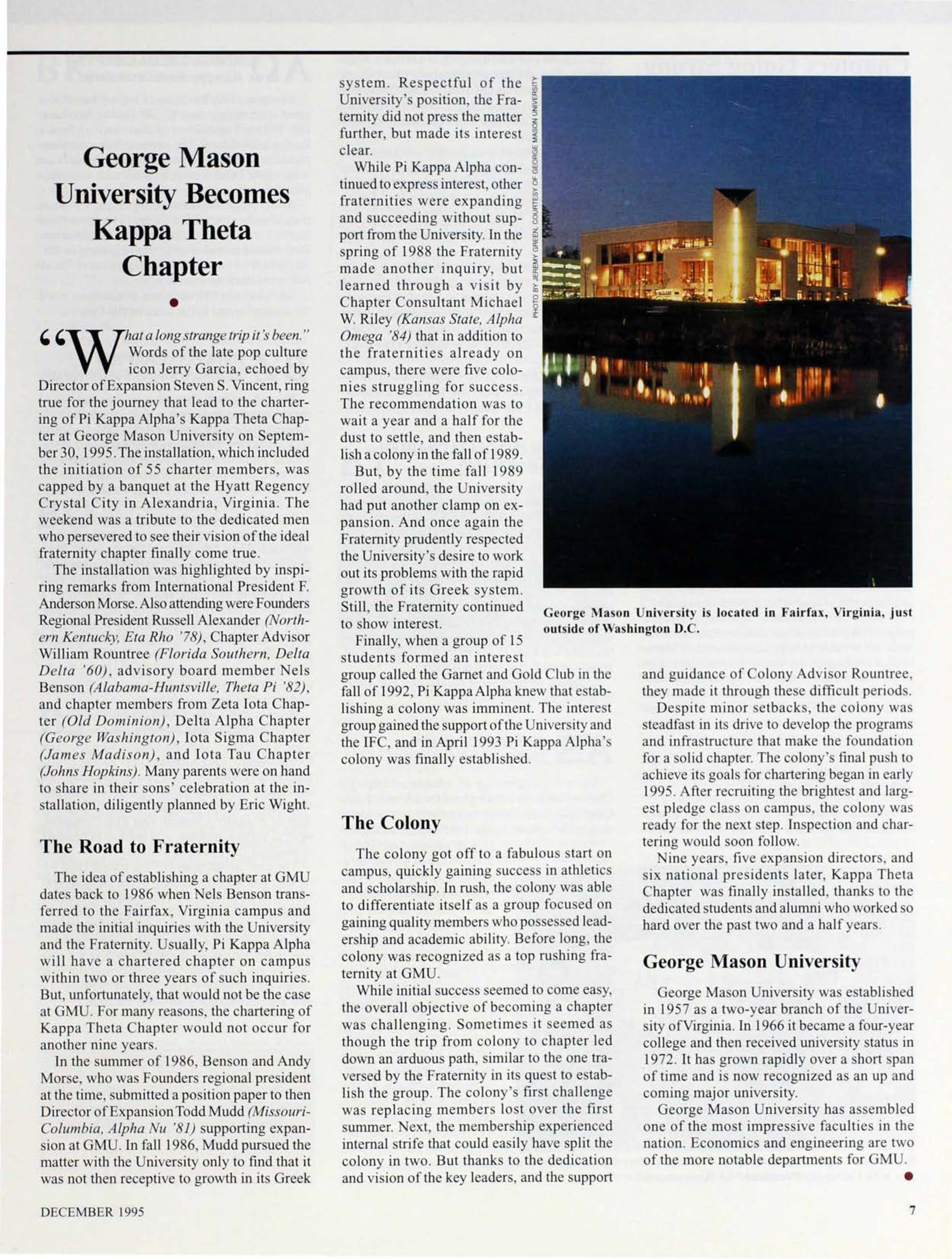 Expansion: George Mason University Becomes Kappa Theta Chapter